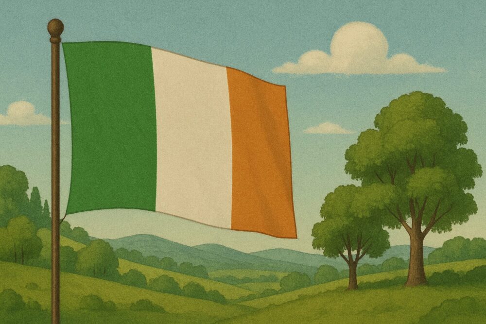 アイルランド国旗と大自然
